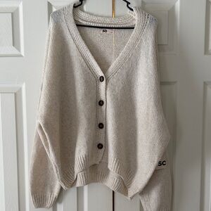 SO Women's Beige Button-Up Cardigan
